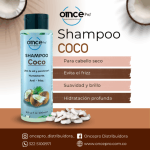 Shampoo de Coco Oncepro sin sal y sin parabenos